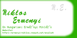 miklos ermenyi business card